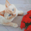 Rose And Cat Diamond Painting