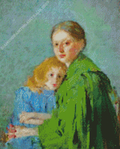 Study of a Woman with a Girl Diamond Painting