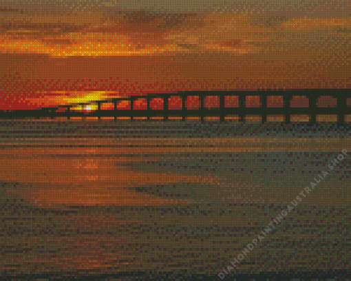 Sunset Over Ile De Re Pont Diamond Painting