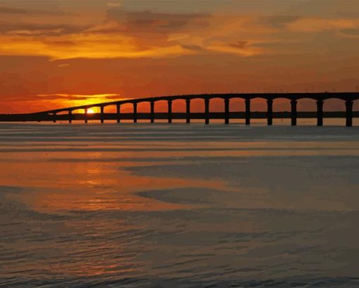 Sunset Over Ile De Re Pont Diamond Painting