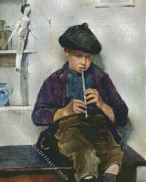 The Penny Whistle Player Diamond Painting