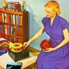 Vintage Lady Listening To Music Diamond Painting