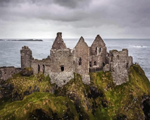 Peaceful Dunluce Castle Diamond Painting