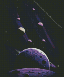 Purple Planets Diamond Painting