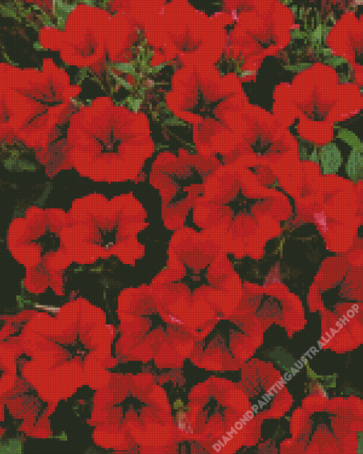 Red Petunia Diamond Painting