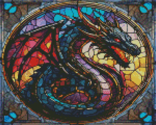 Stained Glass Dragon Diamond Painting