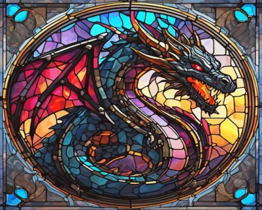 Stained Glass Dragon Diamond Painting