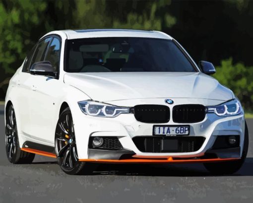 White BMW 340i Diamond Painting