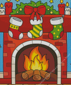 Christmas Fireplace Diamond Painting