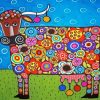 Cow Folk Art Diamond Painting