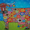 Cow Folk Art Diamond Painting