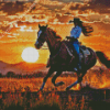 Cowgirl At Sunset Diamond Painting