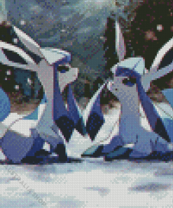 Glaceon Anime Diamond Painting