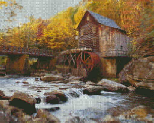 Glade Creek Grist Mill Diamond Painting