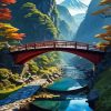 Japan Wooden Bridge Landscape Diamond Painting