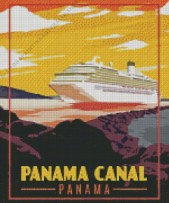 Panama Canal Poster Diamond Painting