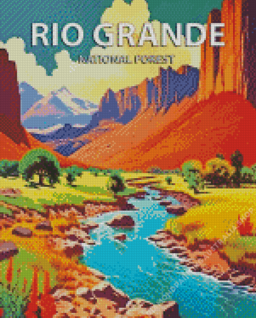 Rio Grande Taos Poster Diamond Painting