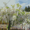 White Wisteria Diamond Painting