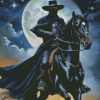 Zorro On Black Horse Diamond Painting