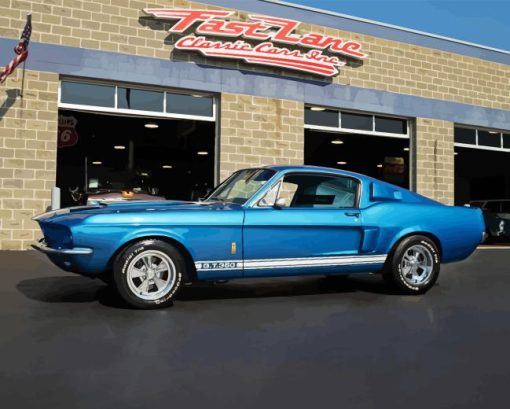 Blue 1967 Ford Mustang Diamond Painting