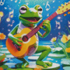 Frog Singing and Playing Guitar Diamond Painting