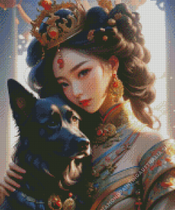 Korean Princess and Dog Diamond Painting