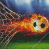 Soccer Ball On Fire Diamond Painting