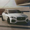 White Car Jaguar Diamond Painting